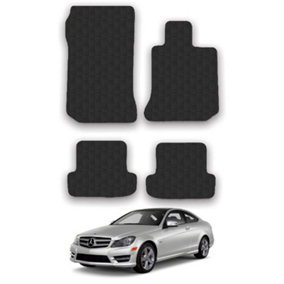 Car Mats for Mercedes C-Class (2011-2015)  Coupe   Manual  Tailored Rubber Set