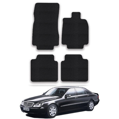 Car Mats For Mercedes S Class 2000-06 LWB Tailored Black Carpet Floor Set 4pcs