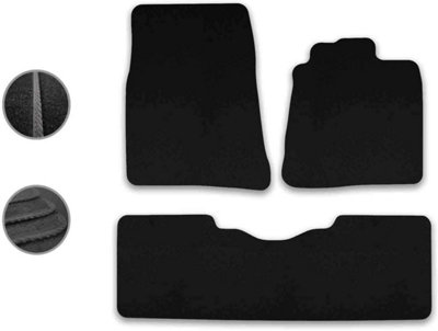 Car Mats For Mitsubishi Shogun 2007-18  3 Door Tailored Black Carpet Set 3pcs