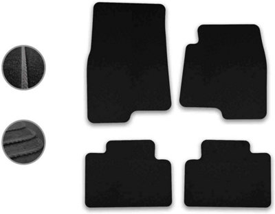 Car Mats For Mitsubishi Shogun D-IDD 2000-07  3 Door Tailored Black Carpet Set