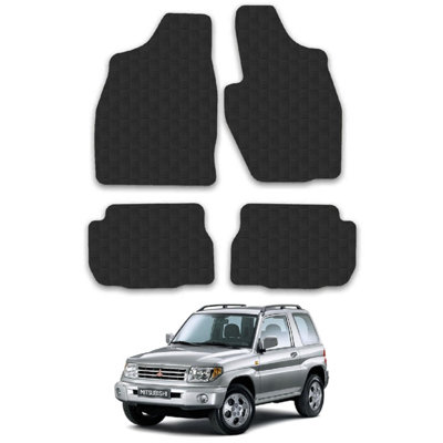 Car Mats For Mitsubishi Shogun Pinin 2000-05  3 Door  Tailored Black Rubber Set