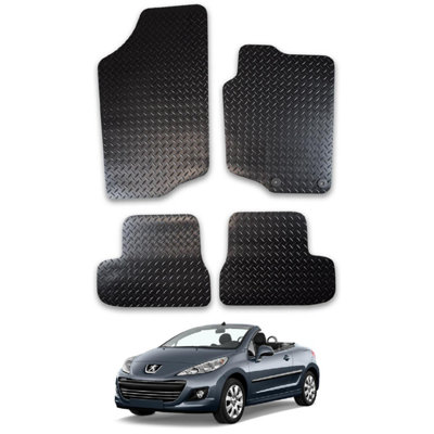 Car Mats for Peugeot 207cc (2007-2012) Tailored Fit Rubber Floor Set Heavy-Duty