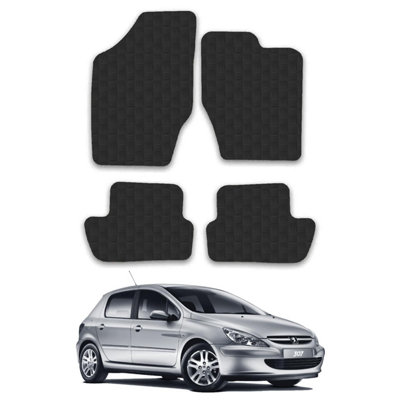 Car Mats for Peugeot 307 (2001-2008) Tailored Fit Rubber Floor Set Heavy-Duty