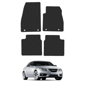 Car Mats for Saab 9-5 (2010-2012) Tailored Fit Rubber Floor Set Heavy-Duty 4pcs