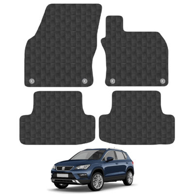 Car Mats for Seat Ateca 2016 Onwards Tailored Fit Rubber Floor Mat Set 4 Pieces