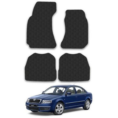 Car Mats for Skoda Superb (2002-2008) Tailored Fit Rubber Floor Set Heavy-Duty