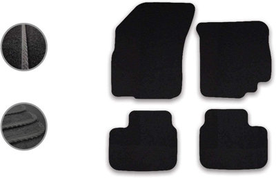 Car Mats For Suzuki SX4 2006-14  Manual Tailored Black Carpet Floor Set 4pcs