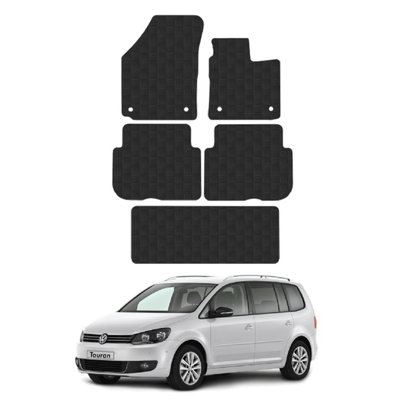 Car Mats for Volkswagen Touran (2007-2015) Tailored Fit Rubber Floor Set Heavy-Duty 5pcs