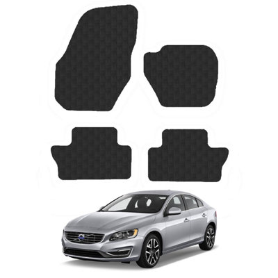 Car Mats For Volvo S60 2010-18  Automatic  Tailored Black Rubber Floor Set 4pcs