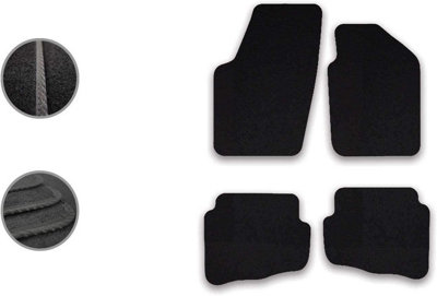 Car Mats for VW Fox (2006-2012) Tailored Fit Carpet Floor Set Anti-Slip 4 Pieces