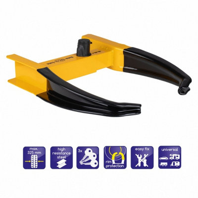 Car Motorhome Trailer Wheel Clamp Power Block XL Large Heavy Duty 3 Keys 306100 - 3