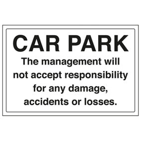 Car Park General Parking Sign - 1mm Rigid Plastic - 300x200mm (x3)