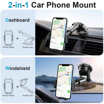 Car Phone Holder Universal Extend Suction Mount Mobile Windshield Dashboard