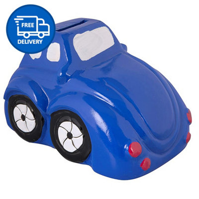 Car Piggy Bank Money Jar Blue Money Box by Laeto House & Home - INCLUDING FREE DELIVERY