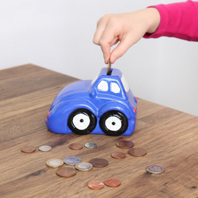 Car Piggy Bank Money Jar Blue Money Box by Laeto House & Home - INCLUDING FREE DELIVERY