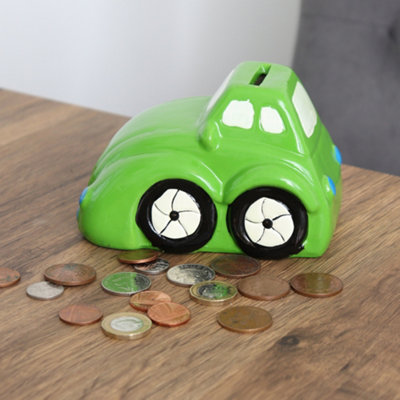 Car Piggy Bank Money Jar Green Money Box by Laeto House & Home - INCLUDING FREE DELIVERY