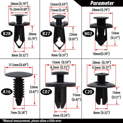 Car Plastic Push Pin Rivet Trim Clips Panel Fasteners Interior Fixing Tools