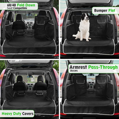 Car Seat & Boot Protector Black Non-Slip Waterproof Protection for Dog Pet Blanket with Side Protection - 3