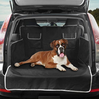 XUKEY Heavy Duty Waterproof Rear Seat Protector – Pet Dog Car Boot Liner Mat – Oxford Cloth, Black