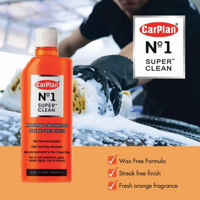 Car Shampoo Foam Wash PH Neutral Pre Treatment CarPlan Super Clean No1 600ml