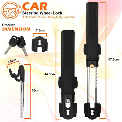 Car Steering Wheel Lock Universal Car Security Device Adjustable Length ...