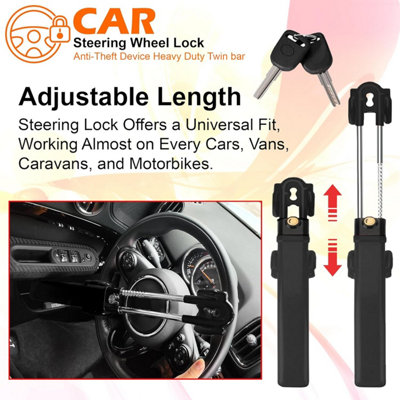 Car Steering Wheel Lock Universal Car Security Device Adjustable Length ...