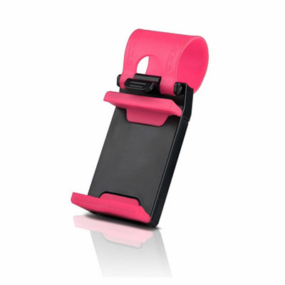 Car Steering Wheel Mobile Phone Holder for All Mobiles, Pink