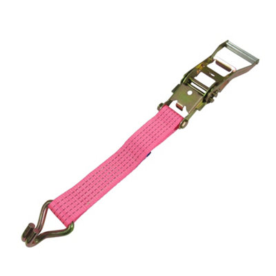 Car Transporter Wheel Strap Set 50MM (6M Set of 4 Trailer Recovery Soft Link Belt Pink) - 5