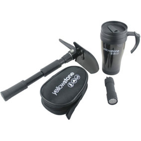 Car Travel Gift Set with Mug, Folding Shovel & Torch