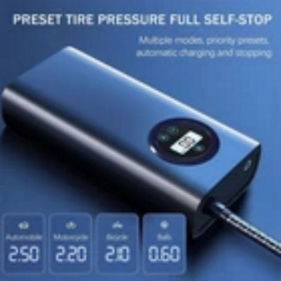 Car Tyre Inflator Cordless Digital USB Rechargeable Tire Air Compressor ...