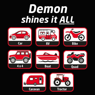Car Valet Rinse Bucket Kit Carplan Demon Shine Foam Fabric Glass Clean - 8