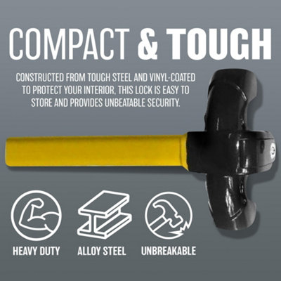 Car Van Security Rotary Steering Wheel Lock For Vehicle Steel Keys Safety Hand Brake Steel Vehicle Secure Strong Durable
