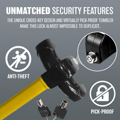 Car Van Security Rotary Steering Wheel Lock For Vehicle Steel Keys Safety Hand Brake Steel Vehicle Secure Strong Durable