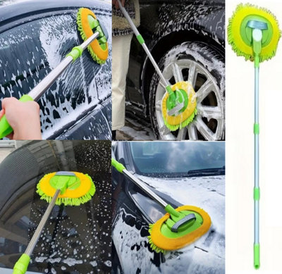 Car Wash Brush with Extendable Long Handle for Washing Cars Truck, SUV ...