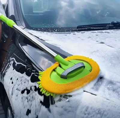 Car Wash Brush with Extendable Long Handle for Washing Cars Truck
