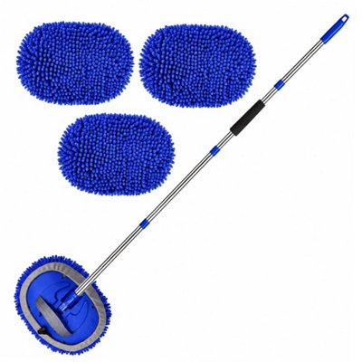 Car Wash Mop with Rotating Head Extendable Handle for Vehicle Cleaning