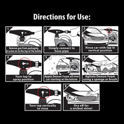 Car Wash Snow Foam High Performance Streak Free Demon Foam Pre Wash Gun 2L x2 - 5