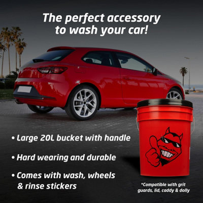Car Wash Valeting Detailing Rinse Heavy Duty Bucket 20L CarPlan Demon X6