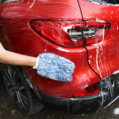 Car Washing Glove Microfiber Sponge Clean Dust Scrub Polish Glove - 4