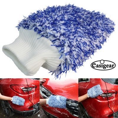 Car Washing Glove Microfiber Sponge Clean Dust Scrub Polish Glove - 9