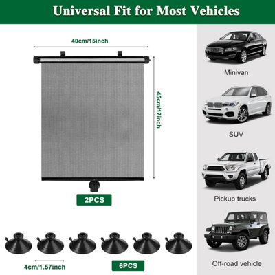 Baby Window Shade Car Side Window Sun Shades 4-Pack - Baby & Pet UV Protection - Universal Fit Instant Blackout Curtains Car Window Sun Shade