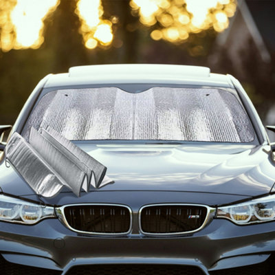 Car Windscreen Front Visor Heat Cover Foldable Uv Reflective Sunshade Universal