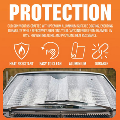 Car Windscreen Front Visor Heat Cover Foldable Uv Reflective Sunshade Universal