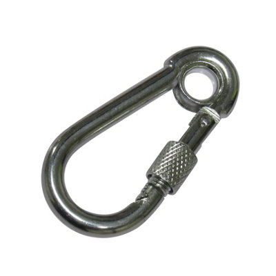 Carabiner Clip Snap Hook Eyelet & Screw Nut 14MM (Zinc Plated Carbine Spring Loaded Karabina)