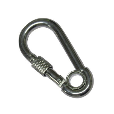 Carabiner Clip Snap Hook Eyelet & Screw Nut 14MM (Zinc Plated Carbine Spring Loaded Karabina) - 3