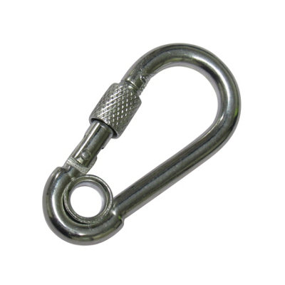 Carabiner Clip Snap Hook Eyelet & Screw Nut 14MM (Zinc Plated Carbine Spring Loaded Karabina) - 4