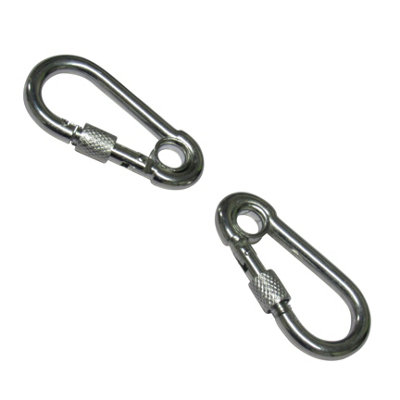 Carabiner Clip Snap Hook Eyelet & Screw Nut 6MM - 14MM (Zinc Plated Carbine Spring Loaded Karabina) - 3
