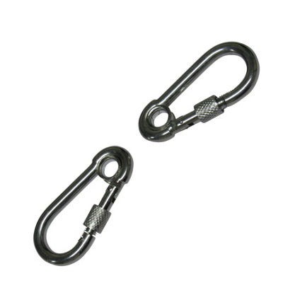 Carabiner Clip Snap Hook Eyelet & Screw Nut 6MM - 14MM (Zinc Plated Carbine Spring Loaded Karabina) - 4