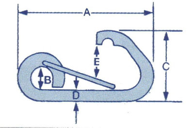 Carabiner Clip Snap Hook Formed Eye 12MM (Stainless Steel Carbine Marine Rope)