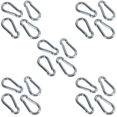 Carabiner Hook Clip Snap Hook Spring Loaded 10mm x 100mm 250kg Capacity 20pc